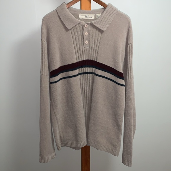 Penmans Other - Eclectic Grandpa Acrylic Knit Sweater with Buttoned Collar, Size Men’s Large
